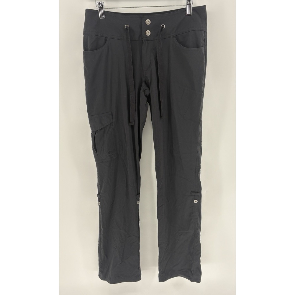 Columbia Saturday Trail Pants Womens 6 Black Omni Shield Roll Up Hiking Cargo